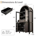 Dispensa da cucina alta ad arco e scanalata Zeus & Ruta 71 con anta in vetro, ripiani regolabili, cassetto nascosto