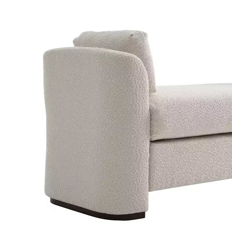 GDFStudio Jase Panca Moderna in Bouclé con Struttura in Legno di Gomma e Cuscini