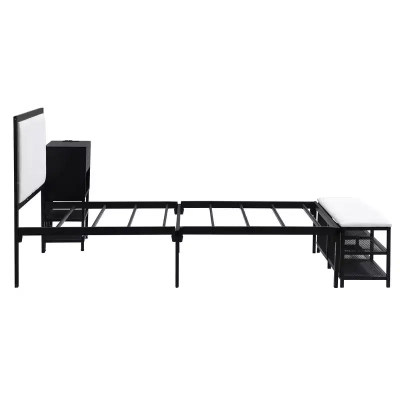 MAYEERTY Letto a Piattaforma Rivestito in Pile Teddy con Contenitore Sottoposto, Design Curvo e Robusta Struttura Solida