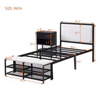 MAYEERTY Letto a Piattaforma Rivestito in Pile Teddy con Contenitore Sottoposto, Design Curvo e Robusta Struttura Solida