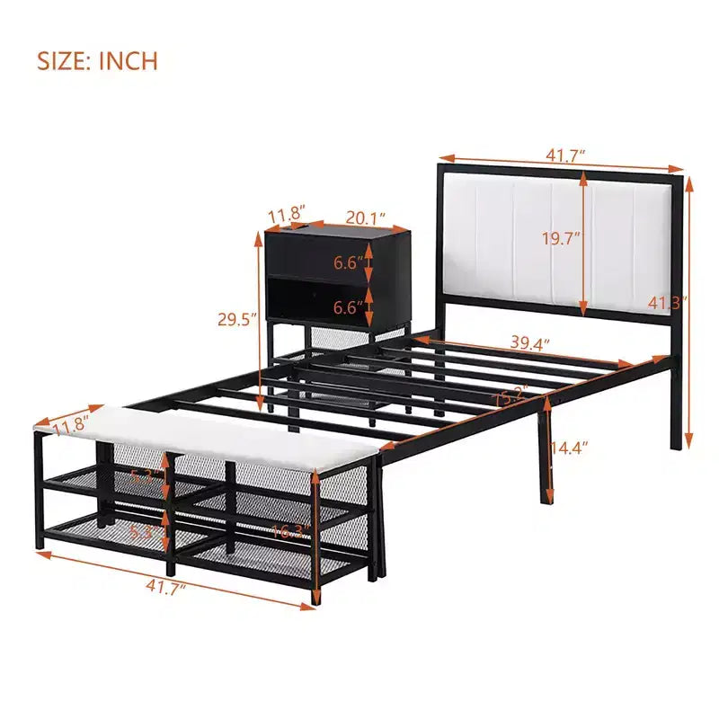 MAYEERTY Letto a Piattaforma Rivestito in Pile Teddy con Contenitore Sottoposto, Design Curvo e Robusta Struttura Solida