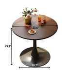 Piccoli giocattoli divertenti del marchio Walnut Round Table, tavolo da pranzo moderno, tavolo da pranzo, tavolo rotondo da cucina Tulip con piano in MDF e base in acciaio, tavolo da cucina,