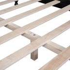 Letto a piattaforma in legno massiccio, in stile retrò con supporto a doghe, nero