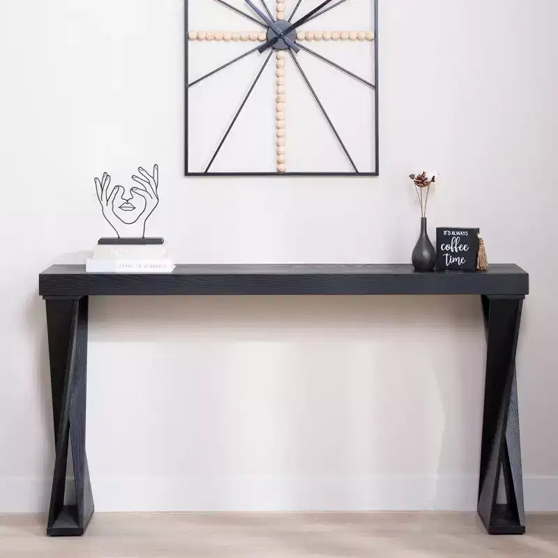 Consolle in legno GDFStudio Bryce Modern da 58,3 con gambe incrociate