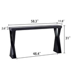 Consolle in legno GDFStudio Bryce Modern da 58,3 con gambe incrociate