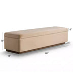 60 Moderno Velluto Panche Contenitore Imbottite, Elegante Seduta da Salotto con Contenitore Nascosto, Panchina da Fondo Letto e Ingresso-Panipeachy