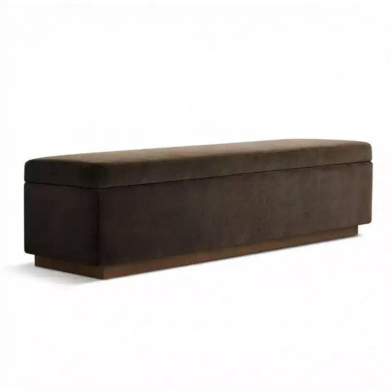 60 Moderno Velluto Panche Contenitore Imbottite, Elegante Seduta da Salotto con Contenitore Nascosto, Panchina da Fondo Letto e Ingresso-Panipeachy