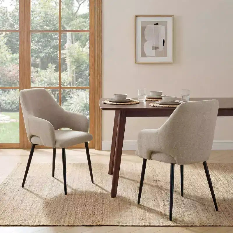 Sedie da Pranzo Imbottite in ciniglia Ora Maison con Robuste Gambe in Metallo, Schienale Ergonomico Alto per Cucina Soggiorno Studio Caffè