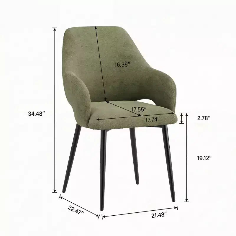 Sedie da Pranzo Imbottite in ciniglia Ora Maison con Robuste Gambe in Metallo, Schienale Ergonomico Alto per Cucina Soggiorno Studio Caffè
