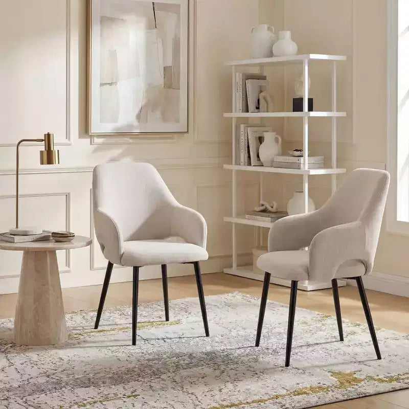 Sedie da Pranzo Imbottite in ciniglia Ora Maison con Robuste Gambe in Metallo, Schienale Ergonomico Alto per Cucina Soggiorno Studio Caffè
