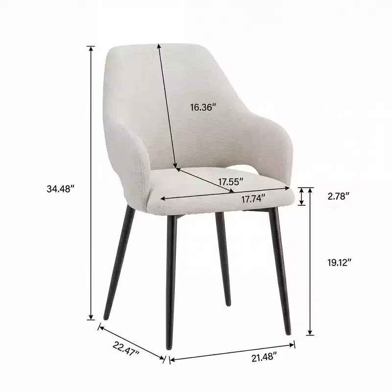 Sedie da Pranzo Imbottite in ciniglia Ora Maison con Robuste Gambe in Metallo, Schienale Ergonomico Alto per Cucina Soggiorno Studio Caffè