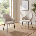 Ora Maison Chenille Upholstered Dining Chairs with Sturdy Metal Legs, Ergonomic High Back for Kitchen Living Room Study Caf