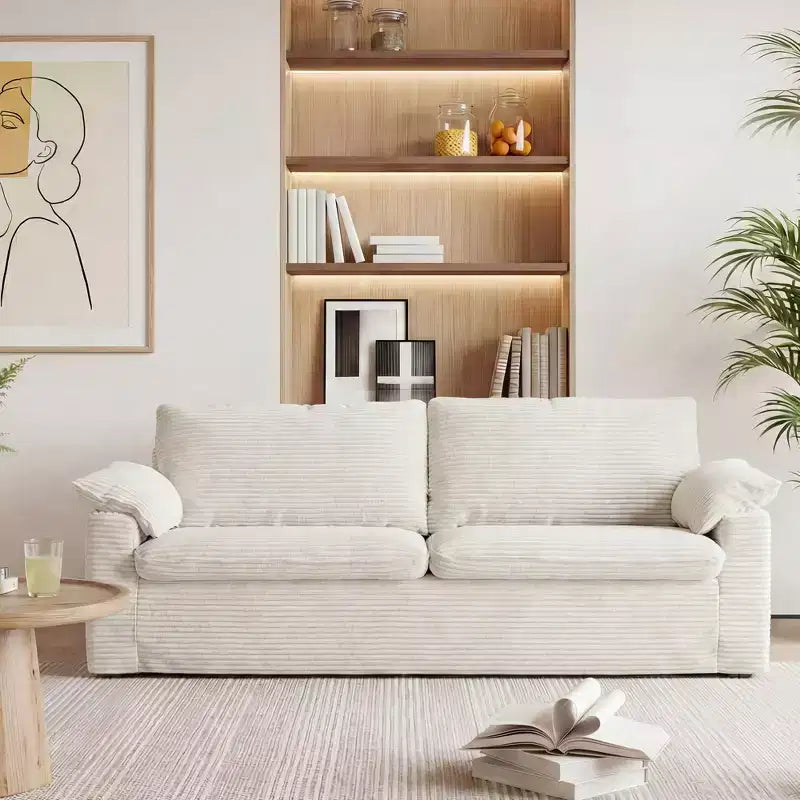 Dyonery 70 Loveseat Divano a due posti in velluto a coste, divano a due posti moderno, divano sfoderabile con seduta profonda, 2 ampi cuscini bracciolo e schienale morbido