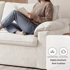 Dyonery 70 Loveseat Divano a due posti in velluto a coste, divano a due posti moderno, divano sfoderabile con seduta profonda, 2 ampi cuscini bracciolo e schienale morbido