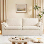 Dyonery 70 Loveseat Sofa Corduroy Couch,Modern Sofa Love Seat, Deep Seat Slipcovered Sofa with 2 Wide Armrest Pillows and Soft Backrest