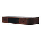 HomeRoots Consolle sospesa in legno massello di castagno da 43" con ripiano e due cassetti