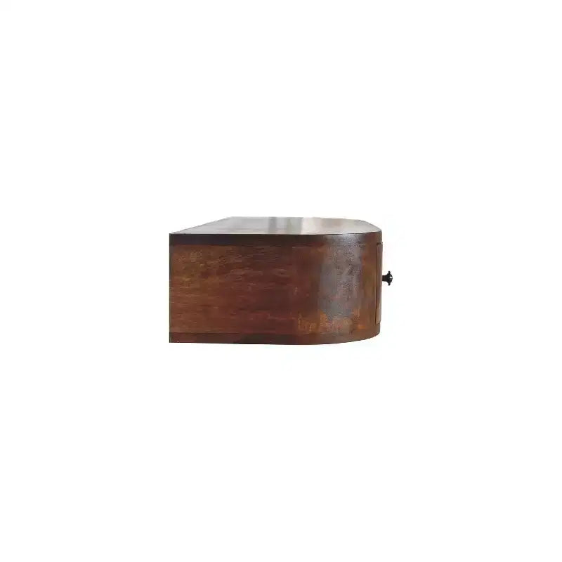 HomeRoots Consolle sospesa in legno massello di castagno da 43" con ripiano e due cassetti