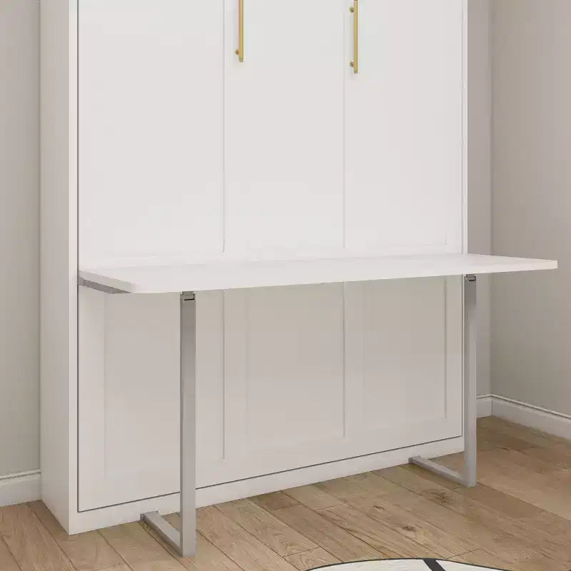 GDFStudio Winslow Letto a scomparsa moderno in legno con scrivania integrata e gambe automatiche
