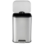 Pattumiera in Acciaio Inox - Anti-Impronta, Coperchio a Chiusura Ammortizzata, Secchio Interno Rimovibile, Contenitore a Pedale Salvaspazio - per Cucina, Ufficio, Bagno