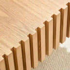 JVNOXK 31.5 Inch Modern Handcraft Drum Coffee Table Square Coffee Table for Living Room,with Sturdy MDF Pedesta,Natural Color