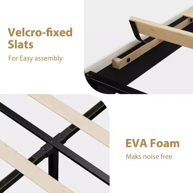 Giroletto Imbottito in Velluto con Testiera Regolabile e Robusto Supporto in Metallo, Spugna EVA Antirumore, Nessuna Rete a Molle Necessaria