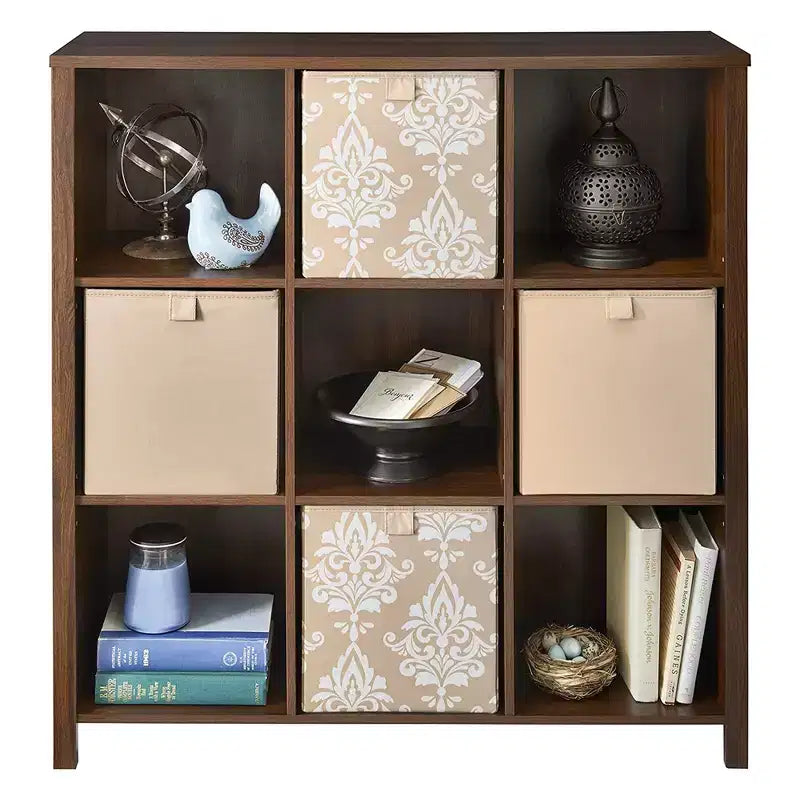ClosetMaid Mensola Regolabile a 9 Cubi in Legno, Scaffale per Cameretta, Libreria per Organizzazione Casa, Castagno Scuro