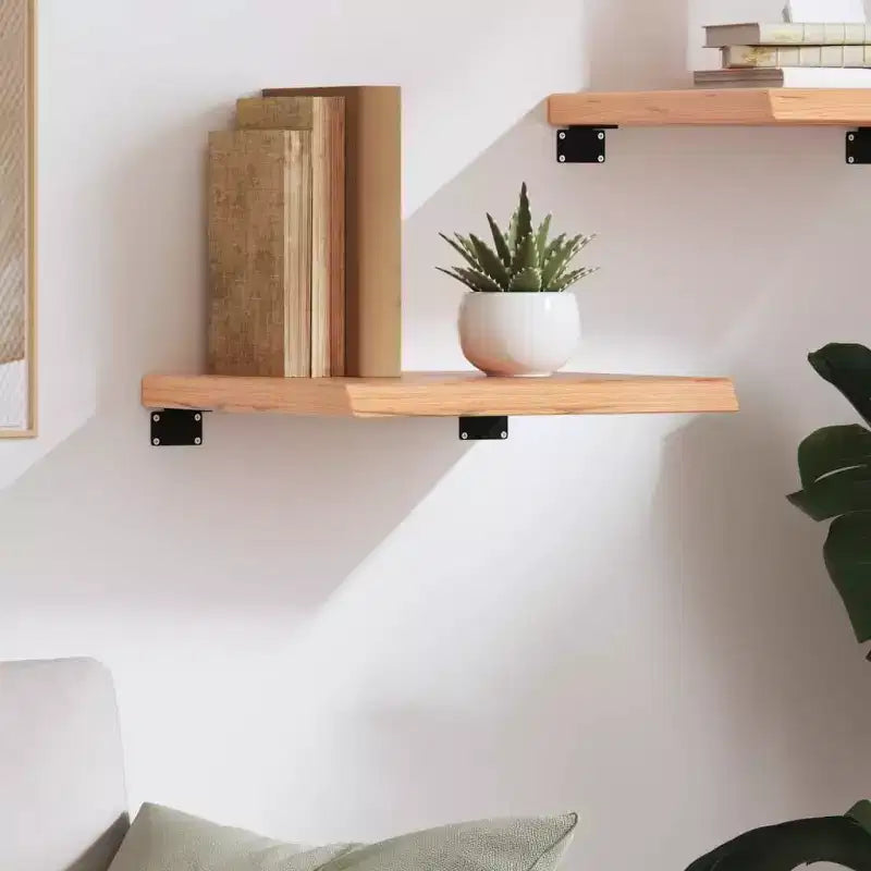 vidaXL Scaffale a muro Marrone chiaro Legno massello di rovere Intarsi decorativi medi