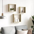 vidaXL Set 3 Scaffali Cubici a Muro Rovere Sonoma MDF Grande, Medio, Piccolo