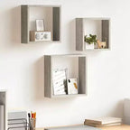 vidaXL Set 3 Scaffali Cubici a Muro Rovere Sonoma MDF Grande, Medio, Piccolo