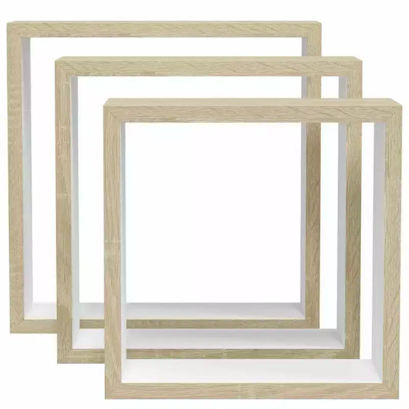 vidaXL Set 3 Scaffali Cubici a Muro Rovere Sonoma MDF Grande, Medio, Piccolo
