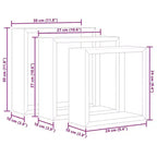 vidaXL Set 3 Scaffali Cubici a Muro Rovere Sonoma MDF Grande, Medio, Piccolo