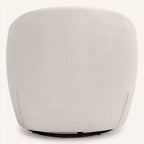 Bekrvio Poltrona girevole di design, poltroncina a botte imbottita in ciniglia con cuscino spesso, sedia moderna per salotto con base in metallo per soggiorno, camera da letto