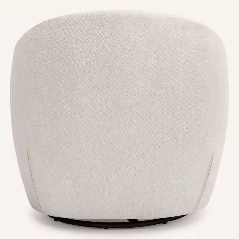 Bekrvio Poltrona girevole di design, poltroncina a botte imbottita in ciniglia con cuscino spesso, sedia moderna per salotto con base in metallo per soggiorno, camera da letto