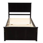 FAMYYT Letto a Piattaforma Matrimoniale con Rete Estraibile Salvaspazio, Facile da Montare, Espresso