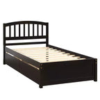 FAMYYT Letto a piattaforma in legno matrimoniale con 2 cassetti portaoggetti, facile da montare