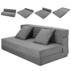 Divano Letto Pieghevole 80 con Cuscini, Poltrona Letto Convertibile per Adulti, Futon da Pavimento in Memory Foam per Soggiorno Compatto
