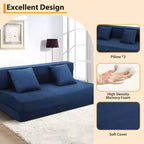 Divano Letto Pieghevole 80 con Cuscini, Poltrona Letto Convertibile per Adulti, Futon da Pavimento in Memory Foam per Soggiorno Compatto