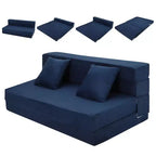 Divano Letto Pieghevole 80 con Cuscini, Poltrona Letto Convertibile per Adulti, Futon da Pavimento in Memory Foam per Soggiorno Compatto
