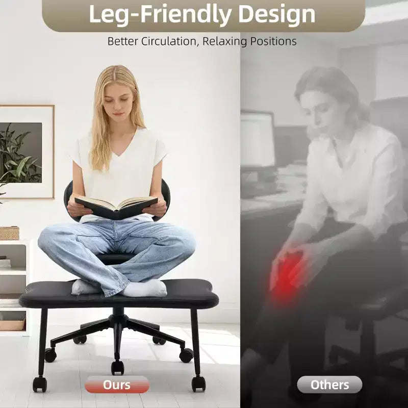 Sedia Ergonomica a Gambe Incrociate, Sedia da Meditazione Girevole a 360° con Ruote, Sedile Regolabile in Altezza per Meditazione, ADHD e Yoga per Ufficio Domestico