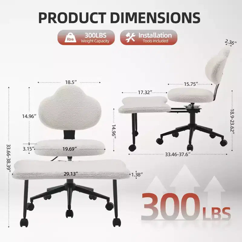 Sedia Ergonomica a Gambe Incrociate, Sedia da Meditazione Girevole a 360° con Ruote, Sedile Regolabile in Altezza per Meditazione, ADHD e Yoga per Ufficio Domestico
