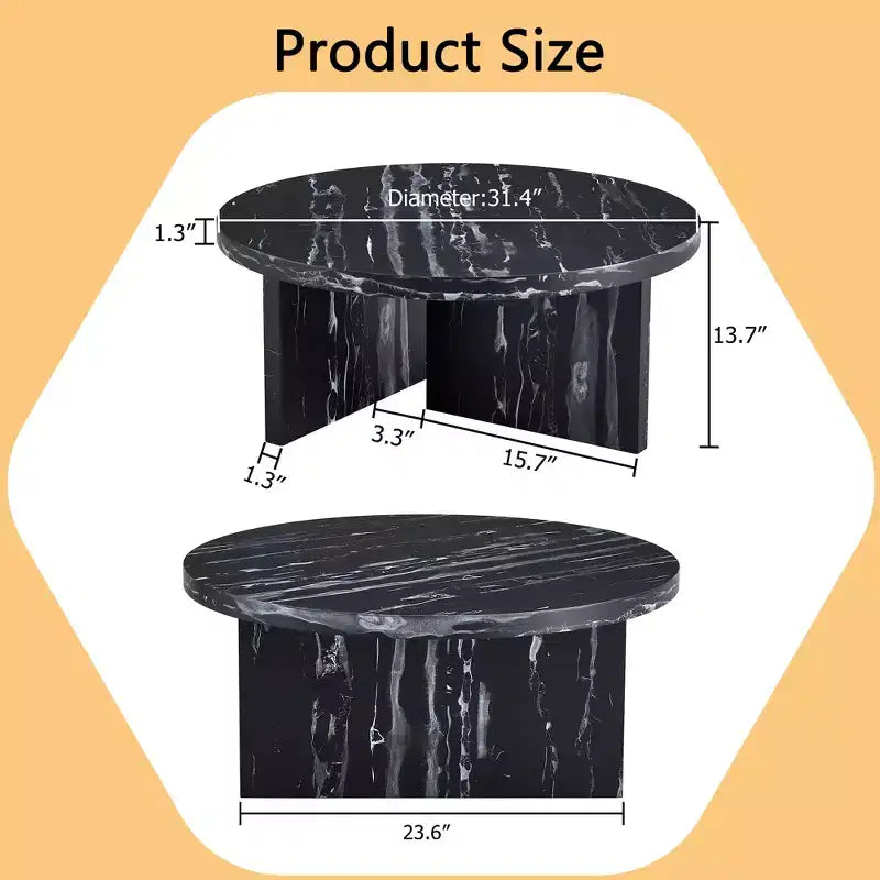Tavolino rotondo nero in MDF da 80 cm, tavolo moderno minimalista nordico resistente ai graffi per soggiorno, ufficio, camera da letto