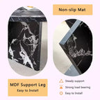 Tavolino rotondo nero in MDF da 80 cm, tavolo moderno minimalista nordico resistente ai graffi per soggiorno, ufficio, camera da letto