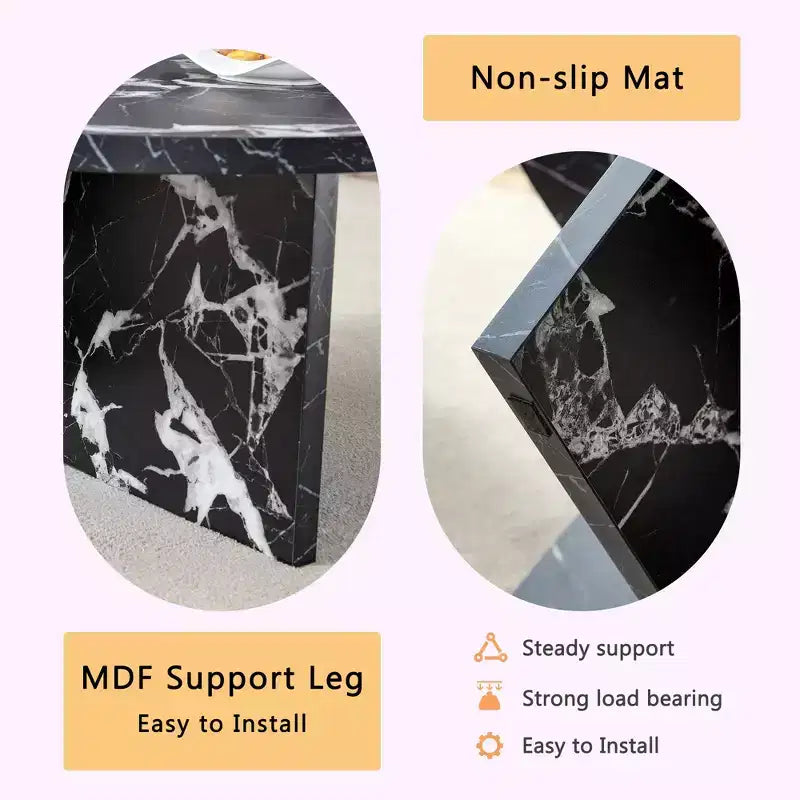 Tavolino rotondo nero in MDF da 80 cm, tavolo moderno minimalista nordico resistente ai graffi per soggiorno, ufficio, camera da letto