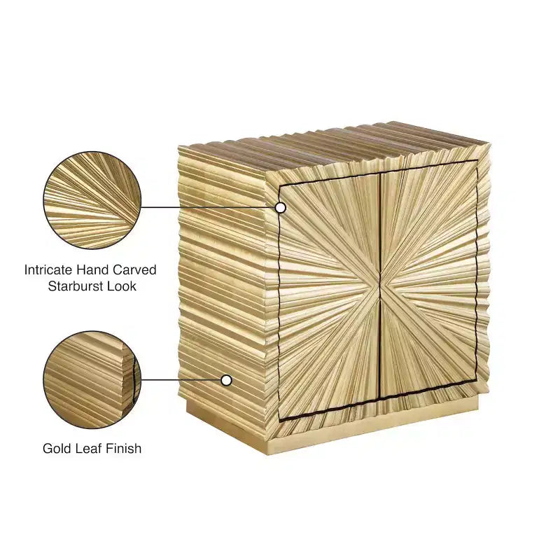 Meridian Furniture Tavolino Golda Gold