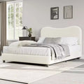 GustoWave Upholstered Boucle Bed Frame with Headboard, No Box Spring Needed
