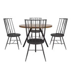 Tavolo da pranzo rotondo Jolana 45 in rovere con ripiano nero e set - iNSPIRE Q