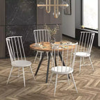 Tavolo da pranzo rotondo Jolana 45 in rovere con ripiano nero e set - iNSPIRE Q
