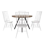 Tavolo da pranzo rotondo Jolana 45 in rovere con ripiano nero e set - iNSPIRE Q