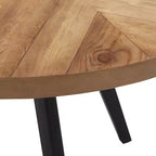 Tavolo da pranzo rotondo Jolana 45 in rovere con ripiano nero e set - iNSPIRE Q