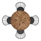 Tavolo da pranzo rotondo Jolana 45 in rovere con ripiano nero e set - iNSPIRE Q